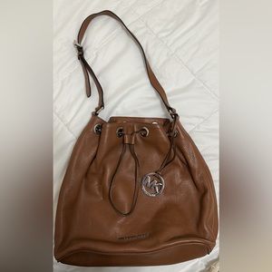 Authentic Michael Kors Crossbody Bag, Large, Brass Color, Silver Accents